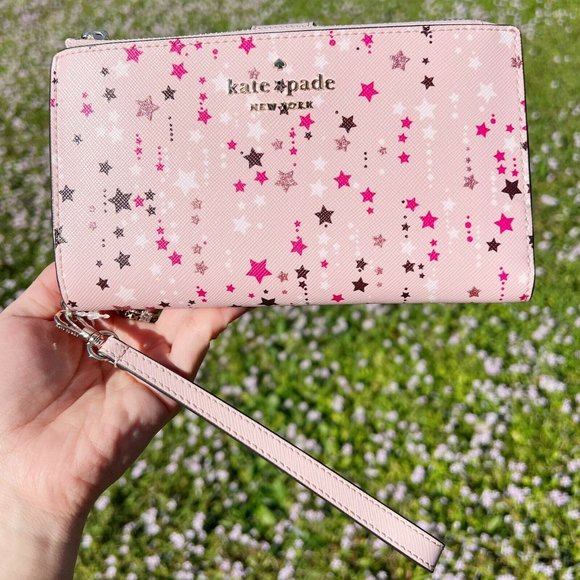 kate spade Handbags - Kate Spade Staci Phone Wallet Wristlet Twinkle Glitter Stars Pink